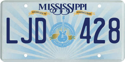 MS license plate LJD428