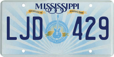 MS license plate LJD429