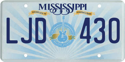 MS license plate LJD430