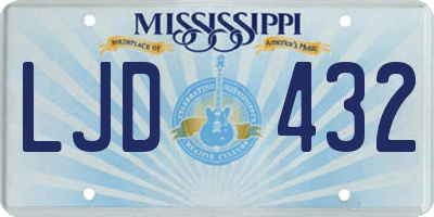 MS license plate LJD432
