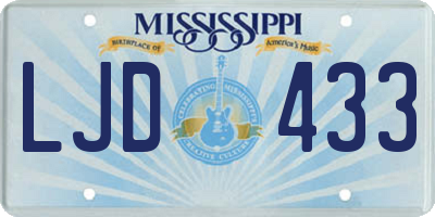 MS license plate LJD433