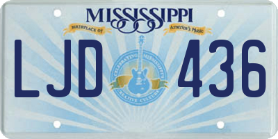 MS license plate LJD436