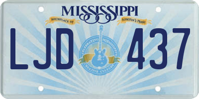 MS license plate LJD437