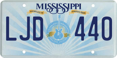 MS license plate LJD440