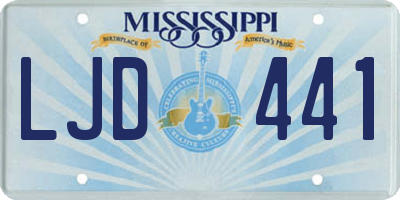 MS license plate LJD441