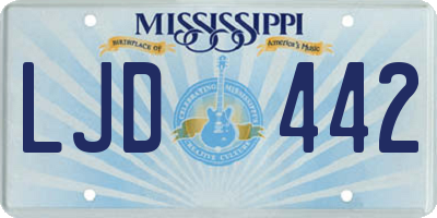 MS license plate LJD442