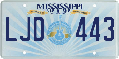 MS license plate LJD443