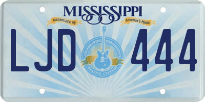 MS license plate LJD444