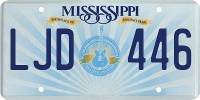 MS license plate LJD446