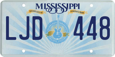 MS license plate LJD448