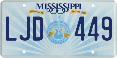 MS license plate LJD449