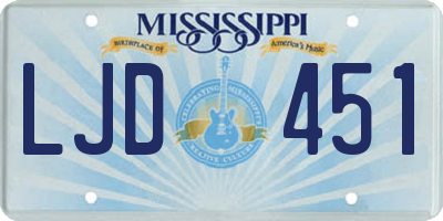 MS license plate LJD451