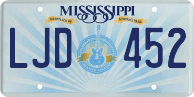 MS license plate LJD452