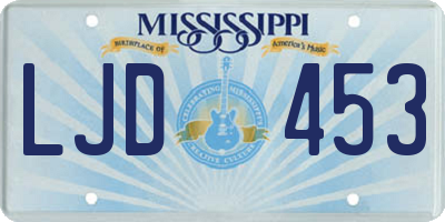 MS license plate LJD453