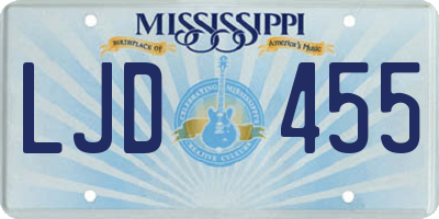 MS license plate LJD455