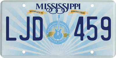 MS license plate LJD459