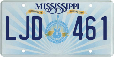 MS license plate LJD461