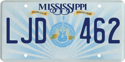 MS license plate LJD462