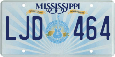 MS license plate LJD464