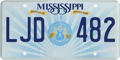 MS license plate LJD482
