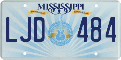 MS license plate LJD484