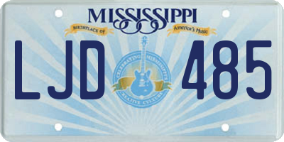 MS license plate LJD485