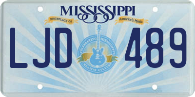 MS license plate LJD489