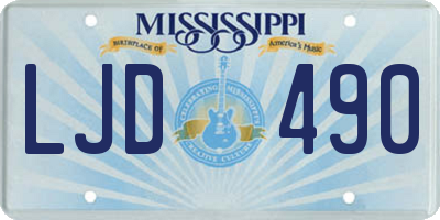 MS license plate LJD490