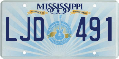 MS license plate LJD491