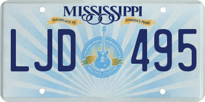 MS license plate LJD495