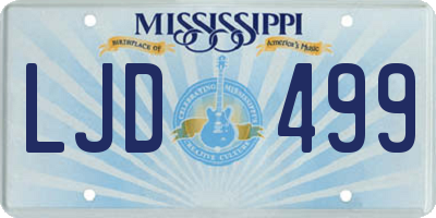 MS license plate LJD499