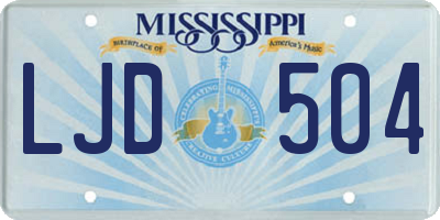 MS license plate LJD504