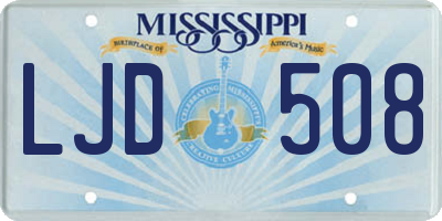MS license plate LJD508