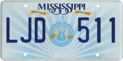 MS license plate LJD511