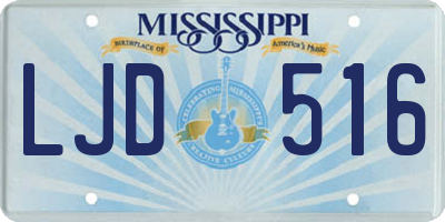 MS license plate LJD516
