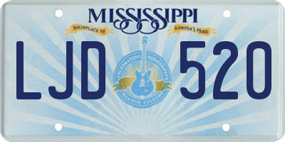 MS license plate LJD520