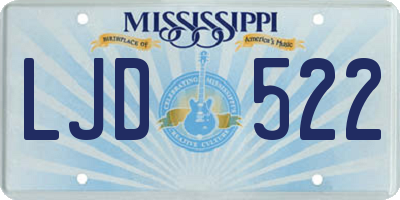 MS license plate LJD522