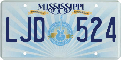 MS license plate LJD524