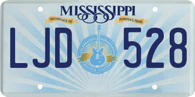 MS license plate LJD528