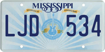 MS license plate LJD534
