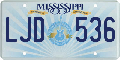 MS license plate LJD536