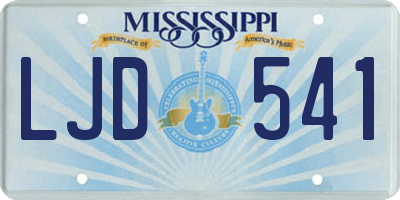 MS license plate LJD541