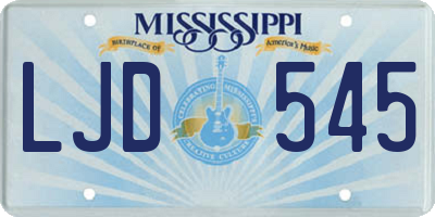 MS license plate LJD545