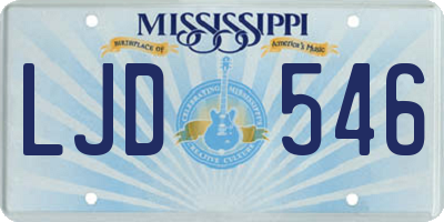 MS license plate LJD546