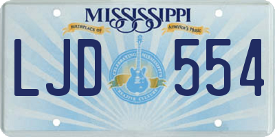 MS license plate LJD554