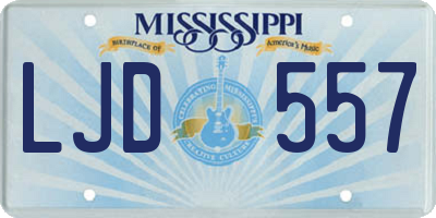 MS license plate LJD557