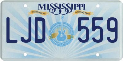 MS license plate LJD559