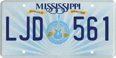 MS license plate LJD561