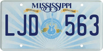 MS license plate LJD563