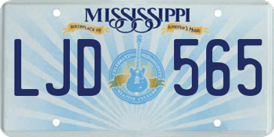 MS license plate LJD565